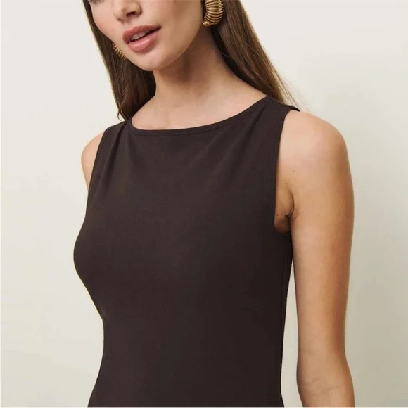 Reformation Nataly Knit Dress in Mole